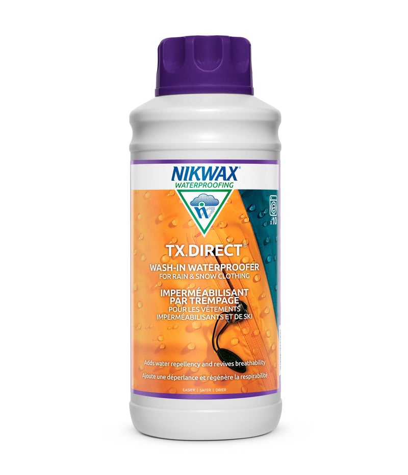 Nikwax TX.Direct Wash-in, 1L, High Performance Waterproofing Renewal Treatment Restores DWR Water Repellency in Jackets, Outerwear, Rain, Ski and Snow Gear - Image 1